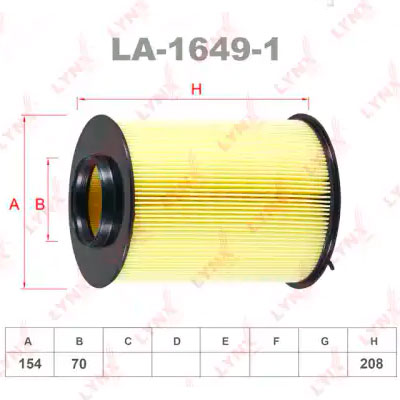 Фильтр воздушный LA-1649-1 LYNXauto