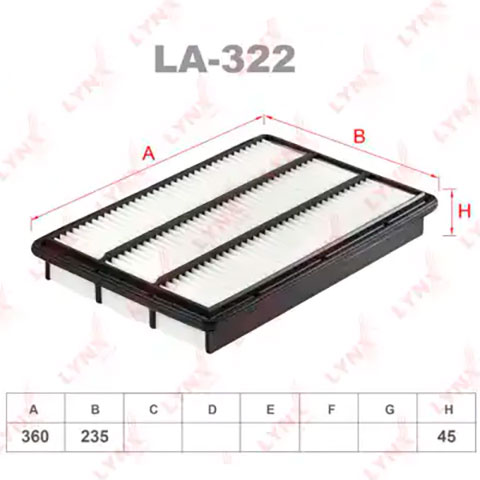 Фильтр воздушный LA-322 LYNXauto Фильтр воздушный LA-322 LYNXauto