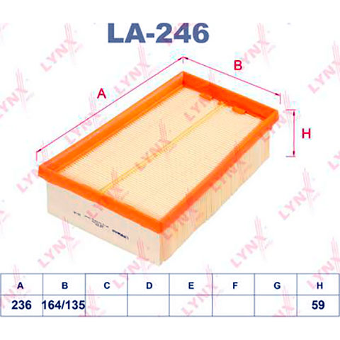 Фильтр воздушный LA-246 LYNXauto Фильтр воздушный LA-246 LYNXauto