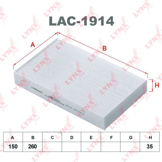 Фильтр салонный LAC-1914 LYNXauto